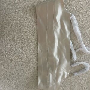 Retrofete Cream Satin Crop Top